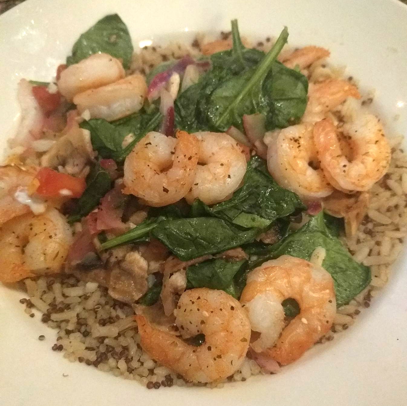 Shrimp Peruvian Quinoa Bowl, BJs Brewhouse, Menifee, CA