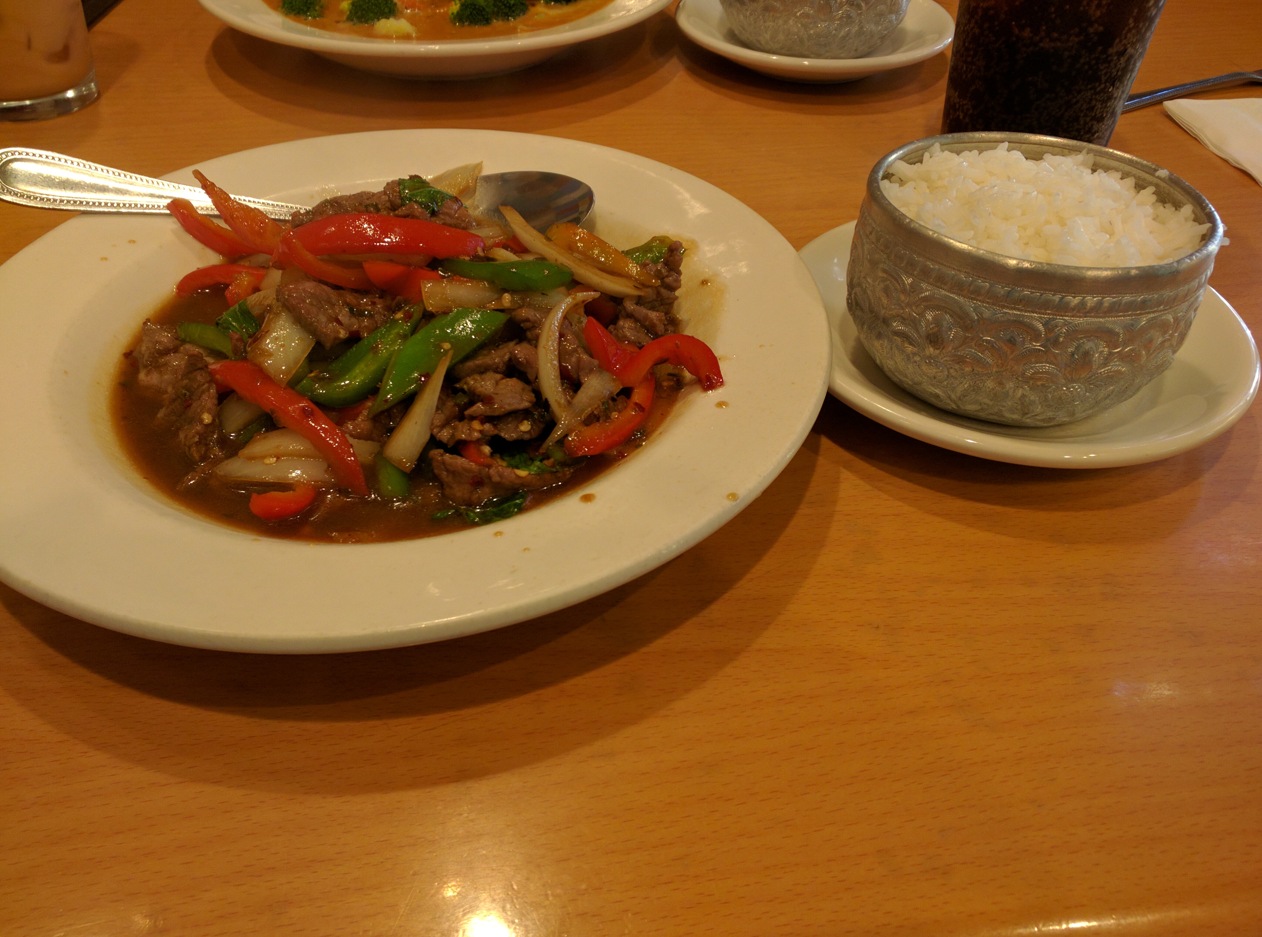 Spicy Basil with Beef and White Rice from Siam Thai in Temecula, California