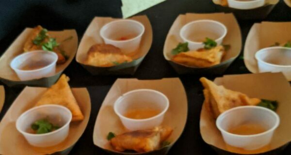 Barons Backroom Beer Pairing Savory Samosas with Mango Chutney