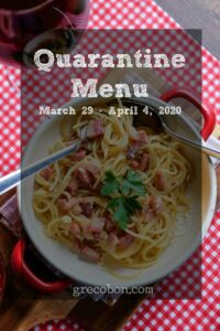 Read more about the article Quarantine Menu March 29 – April 4