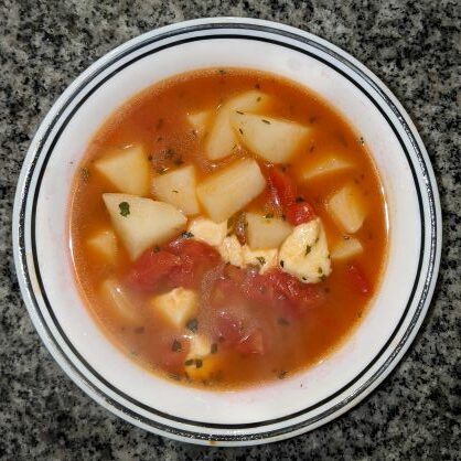 Mexican Cheese and Potato Soup in Bowl