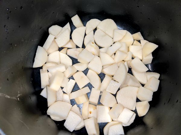 Chopped Potatoes in Pot