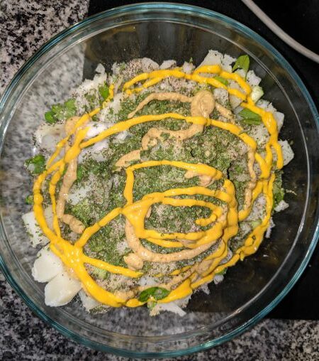 Potato Salad Ingredients, Potatoes, Mustard, Onions, Herbs