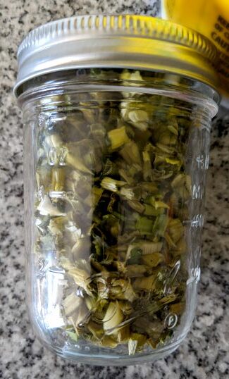 Green Onions, Dried, in Glass Jar