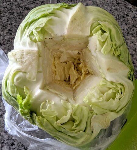 Cabbage with core removed
