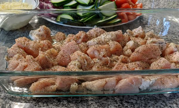 Raw Chicken Prior to Cooking with Vegetables 