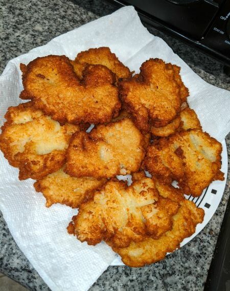 Potato Pancakes on Paper Towel Lined Plate