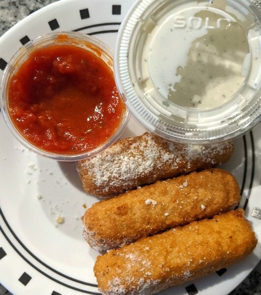 Mozzarella Sticks with Ranch and Marinara Sauce