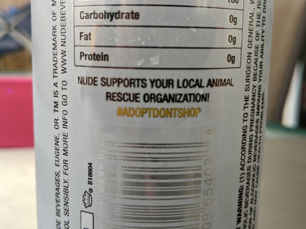 back of Nude Hard Seltzer Can #AdoptDontShop