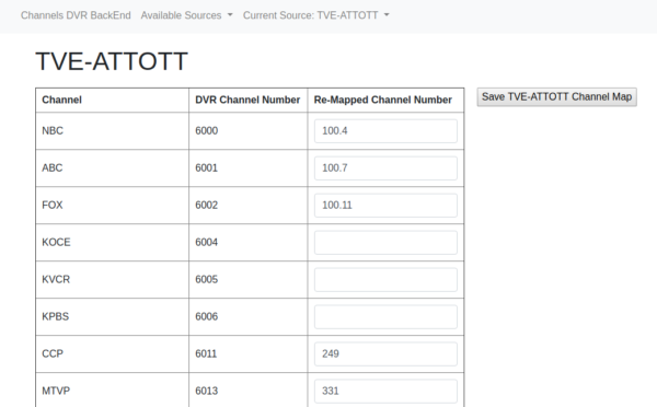 channel mapping UI