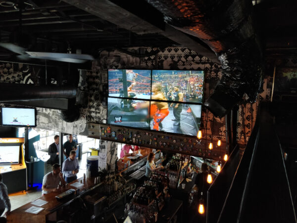 View of the bar from 2nd level at at Up Down Kansas City