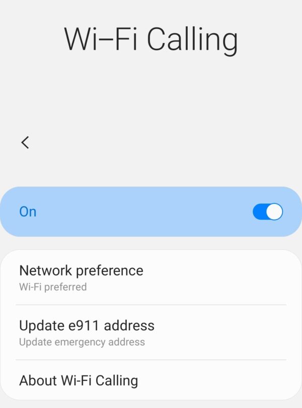 galaxy s20 wifi calling settings