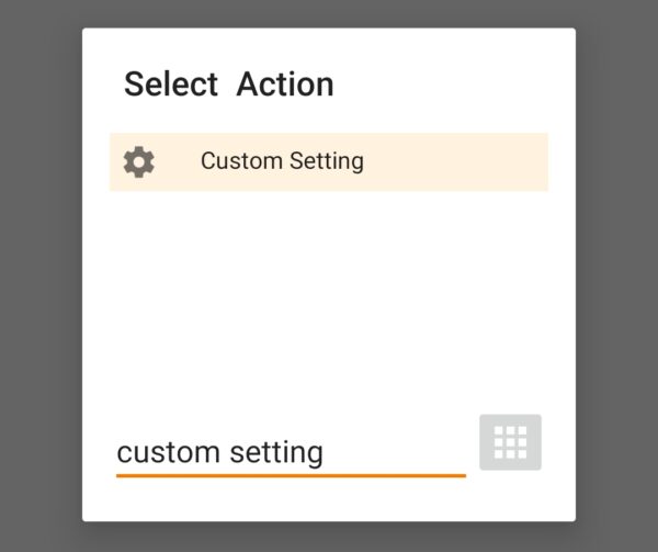 screenshot tasker action select custom setting