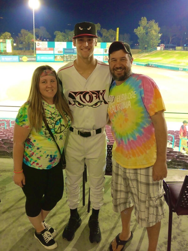 Lora and Matt with Gabe Mosser - Our Third Year as a Host Family for the Lake Elsinore Storm