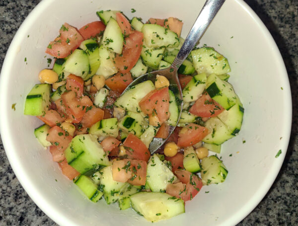 Cucumber and Tomato Salad with Chick Peas