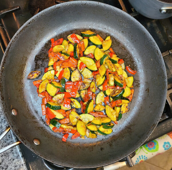 zucchini and red pepper cooked