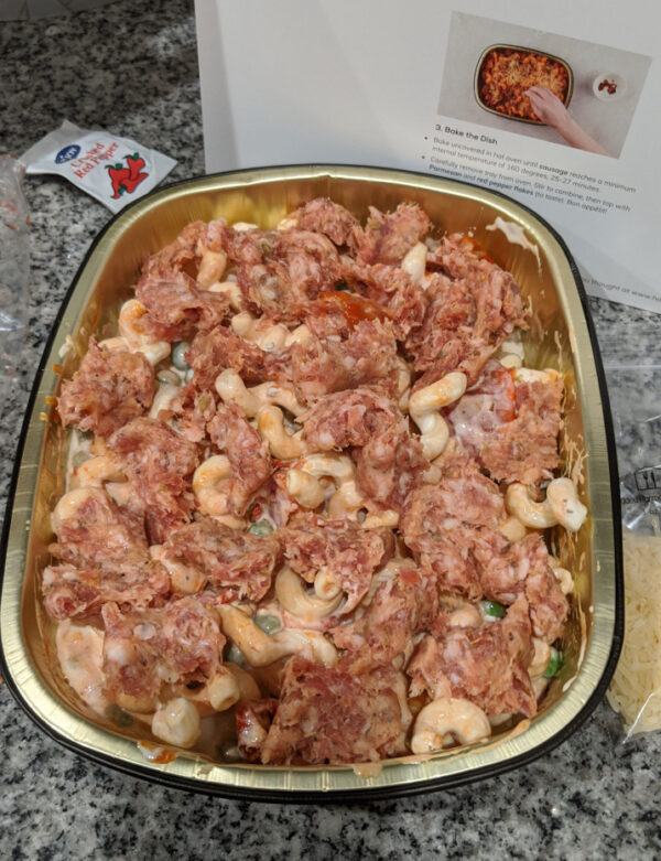 ITALIAN SAUSAGE AND ROASTED TOMATO CREAM CAVATAPPI from Home Chef Before Baking