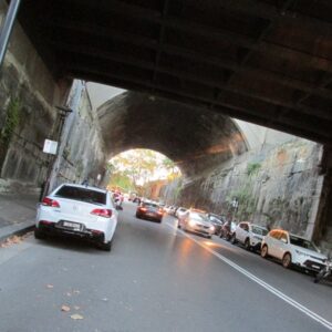 Argyle Street going under Bradfield Highway, Sydney Australia April 2017