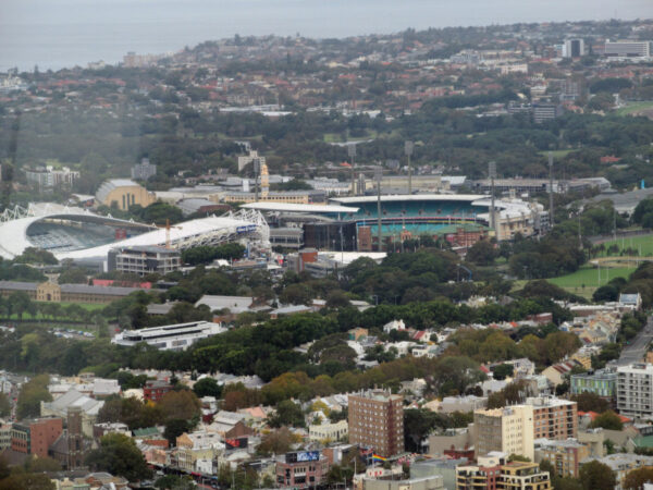 Sydney Football Stadium, Cricket Grounds, Fox Studio as seen from sydney Tower Eye
