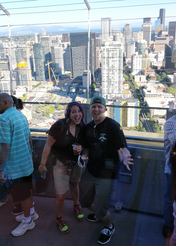 Couple at Seattle Space Needle