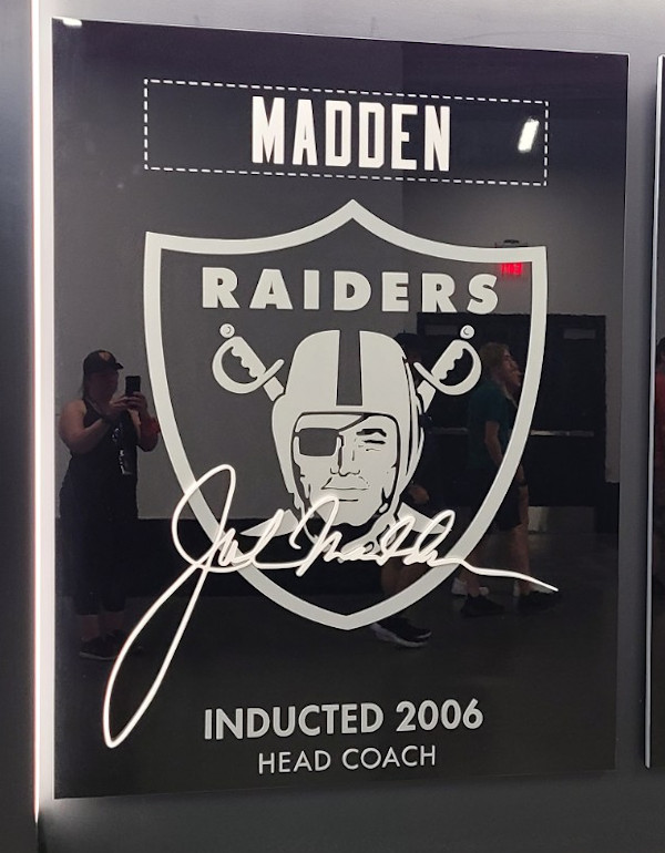 Allegiant Stadium Tour - Raiders In the Pro Football Hall of Fame - John Madden