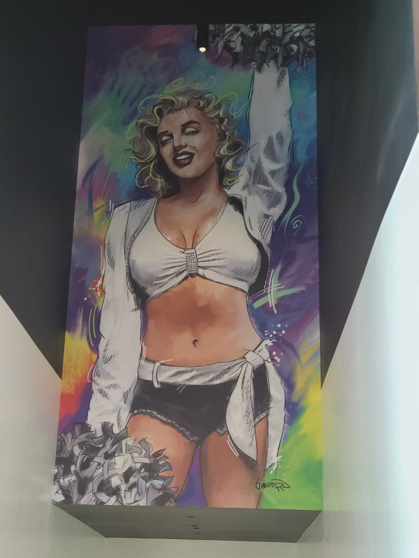 Marilyn Monroe Art - mural recreation as a Raiderette