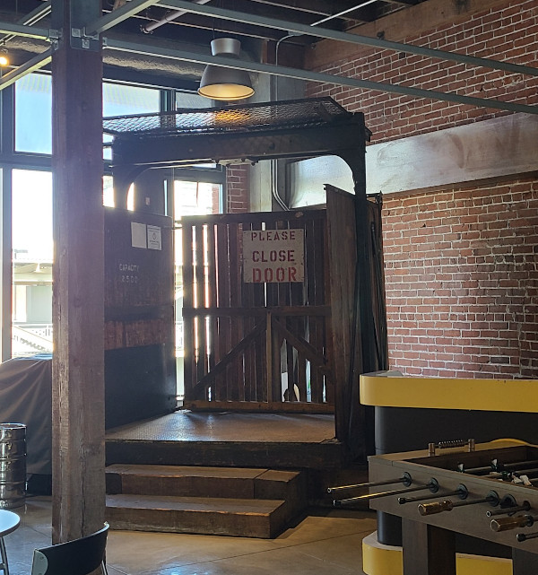 Former Elevator on display in Western Metal Building - San Diego California