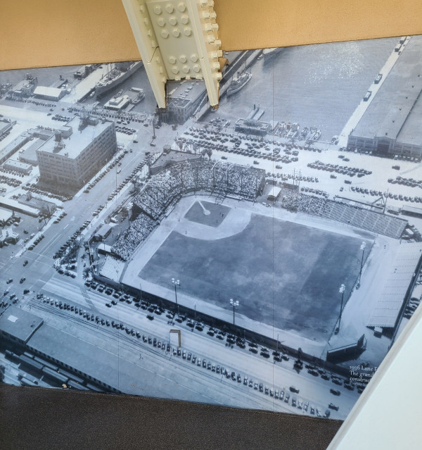 Original home of the Padres- Lane Field. Located near the Midway Military Ship in the San Diego Bay
