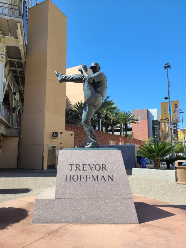 Trevor Hoffman statue at Petco park during Petco Park Tour