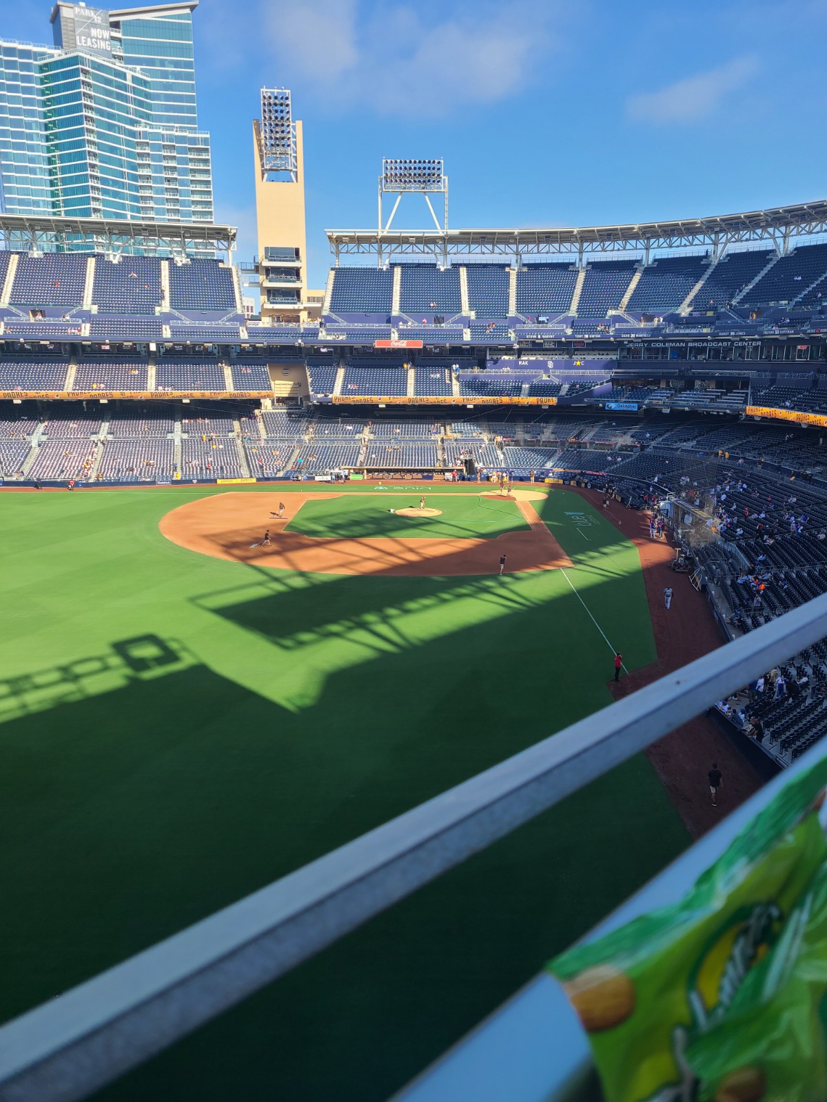 View of Petco Park field from 3rd floor of Western Metal Building