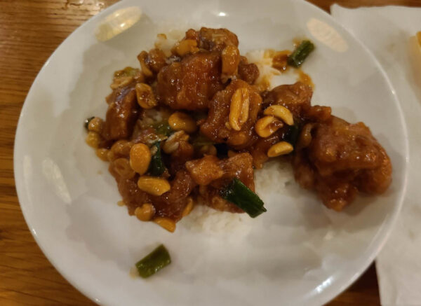 Kung Pao Chicken with White Rice at 18 Folds in Anaheim, California