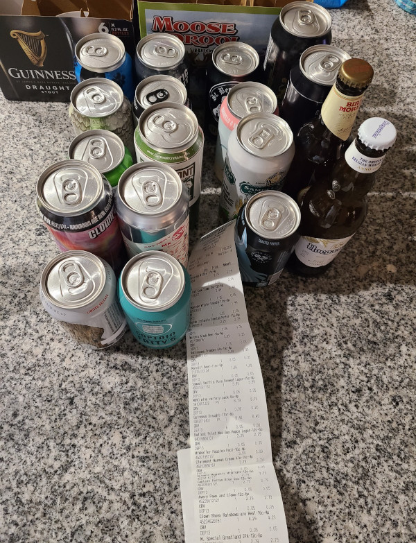 Variety of alcoholic beverages purchased at Total Wine & More