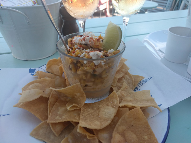 Chips and Mexican Style Corn at Surfish Seafood Club Bondi