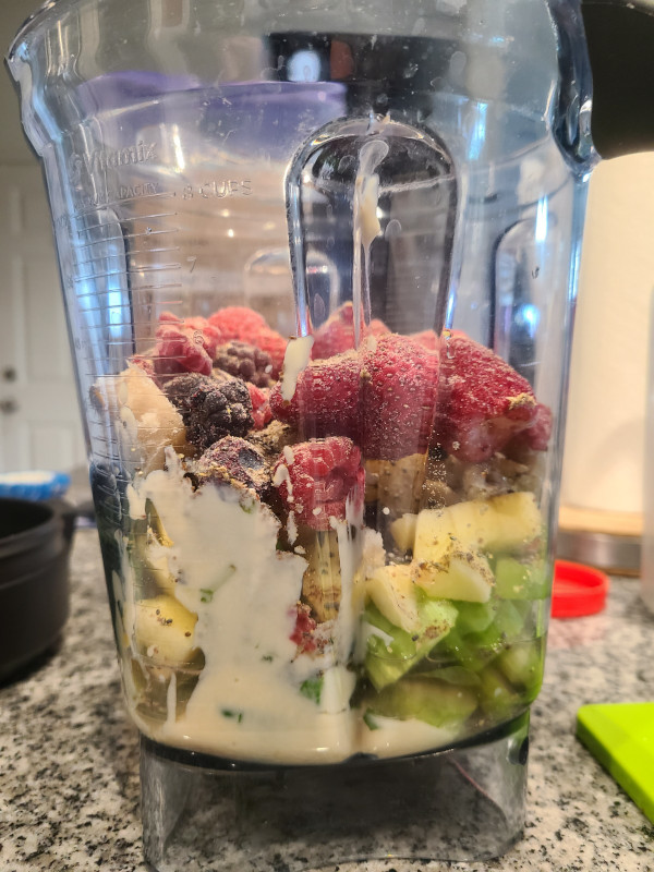 Everything Smoothie prior to blending.