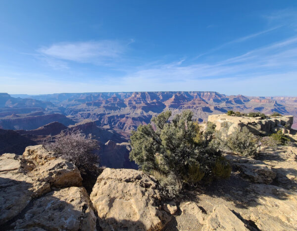 View of the Grand Canyon from the Desert View Watchtower area.