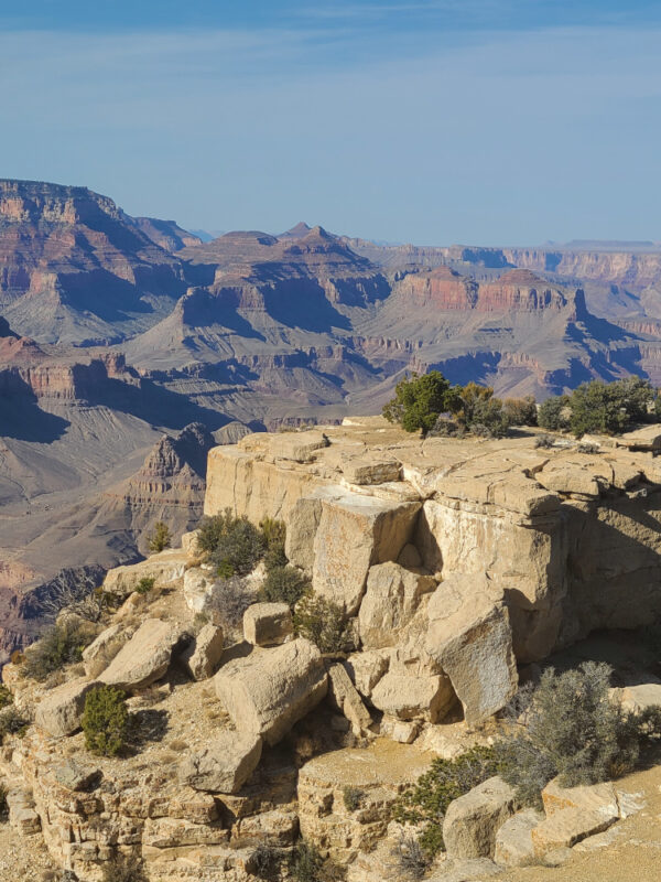 View of the Grand Canyon from the Desert View Watchtower area.