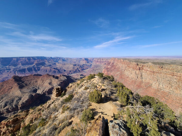 View of the Grand Canyon from the Desert View Watchtower area.