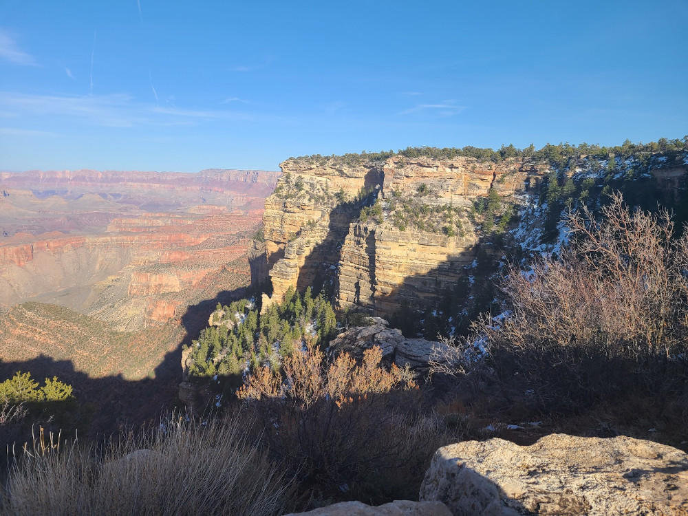 View of the Grand Canyon from the Desert View Watchtower area.