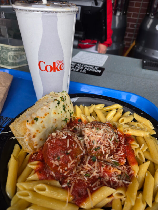 Pasta dish from Luigi's Pizza at Universal Studios Hollywood
