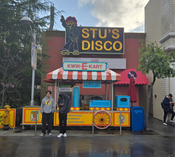 Simpsons Land nearly empty while visiting Universal Studios Hollywood in the Rain