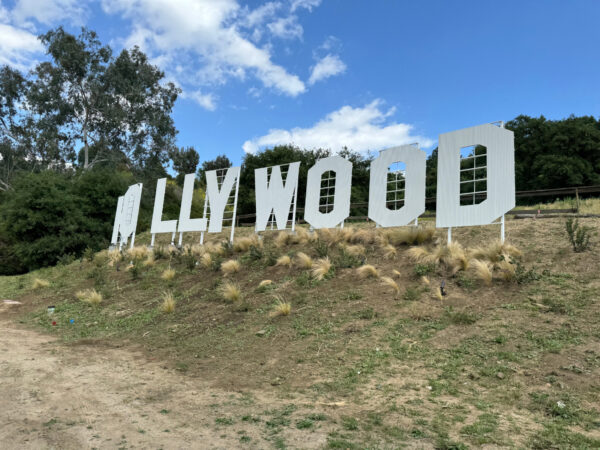 Hollywood Sign on display during Universal Studios Hollywood Studio Tour for the Universal Studios 60th Anniversary