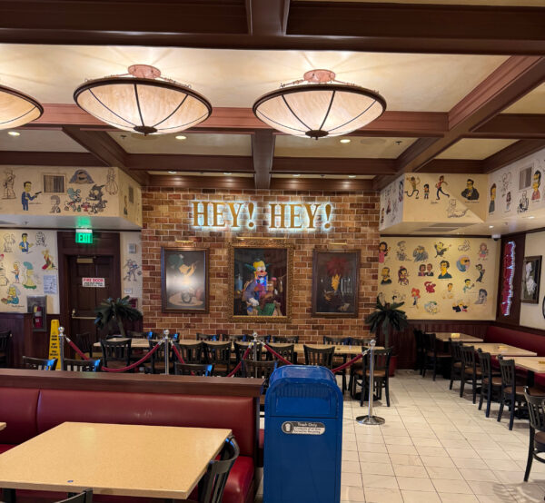 Krusty Burger Dining area in the Simpsons area at Universal Studios Hollywood