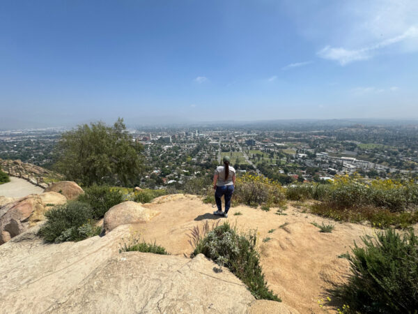 Woman overlooking Riverside, CA from the top of Mt. Rubidoux