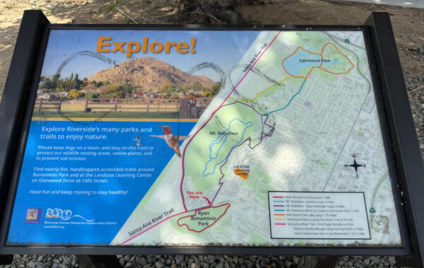 Trail map in and around Mt. Rubidoux