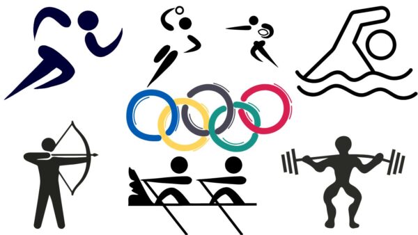 Olympic Rings with various sports