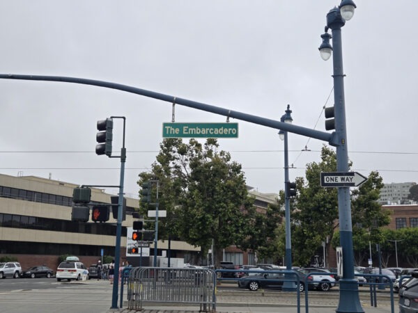 The Embarcadero- San Francisco, CA. Street Sign along one way street