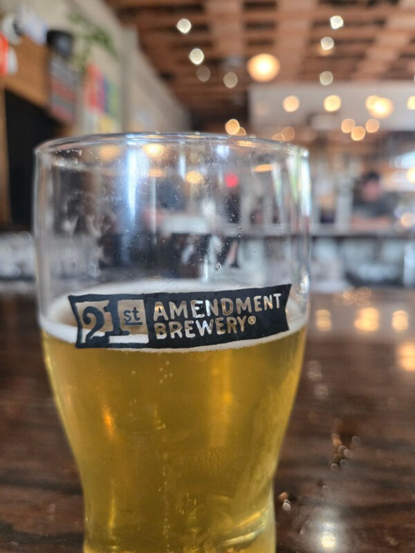Beer in Logo Glass at 21st Amendment Brewery - San Francisco, CA